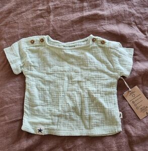 ✨️NWT Easy Peasy Girls Organic Green Top 18M